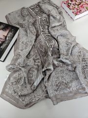 DİOREL VUAL İPEK ŞAL HİNT  DESENLİ VİZON