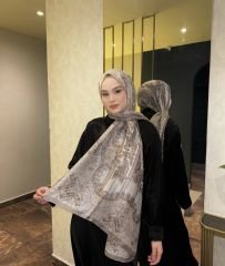 VUAL İPEK ŞAL HİNT  DESENLİ VİZON