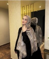 VUAL İPEK ŞAL HİNT  DESENLİ VİZON