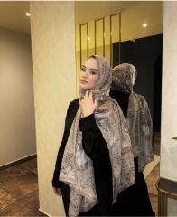 VUAL İPEK ŞAL HİNT  DESENLİ VİZON