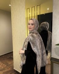 VUAL İPEK ŞAL HİNT  DESENLİ VİZON