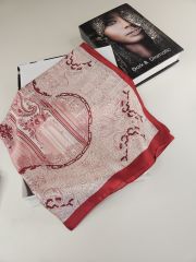 DİOREL VUAL İPEK ŞAL HİNT  DESENLİ  BORDO BEYAZ