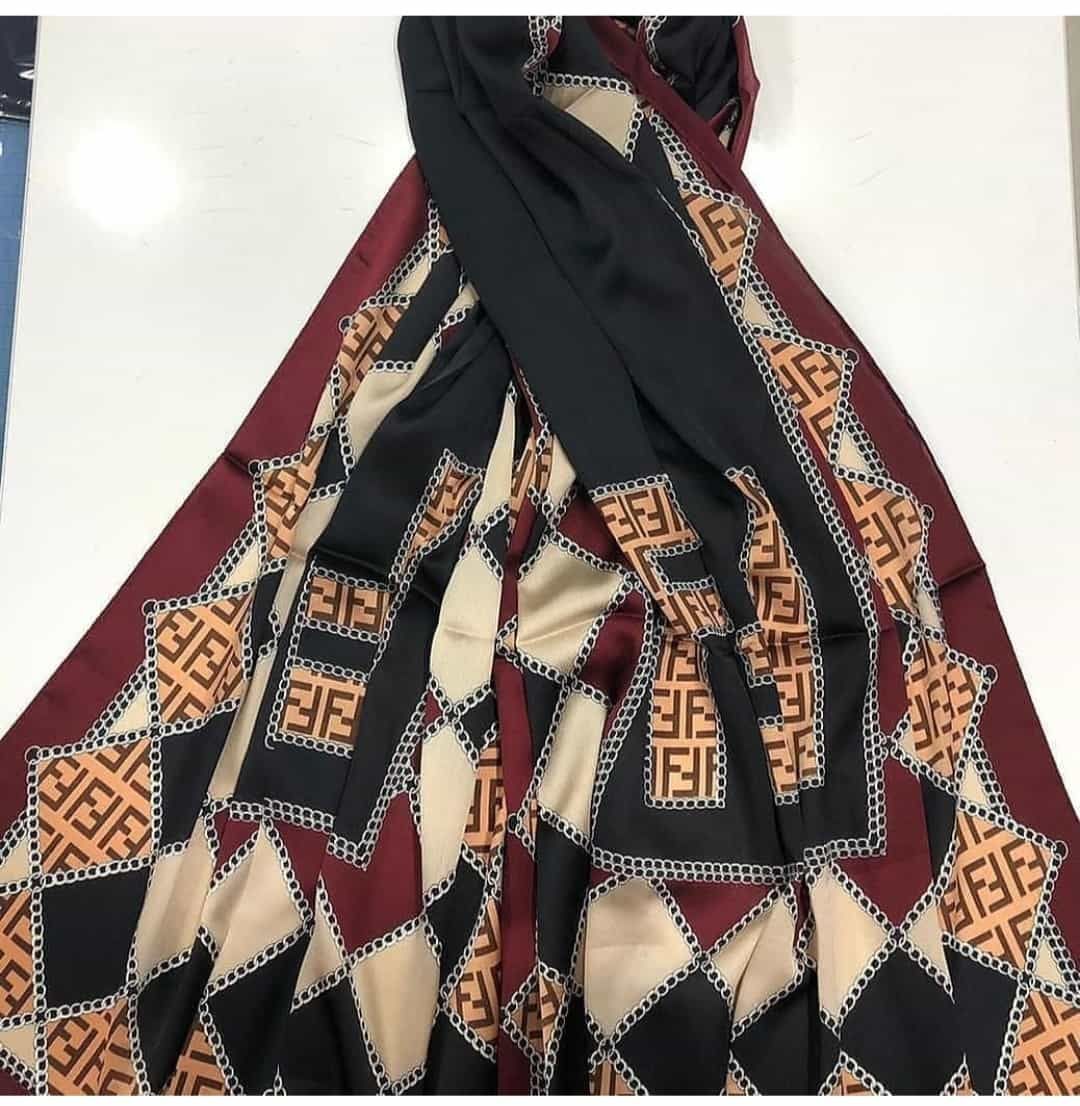 FENDİ VUAL İPEK ŞAL  BORDO