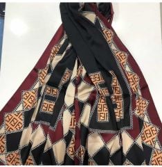 FENDİ VUAL İPEK ŞAL  BORDO