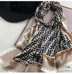 FENDİ F DESEN  VUAL İPEK ŞAL  BEJ