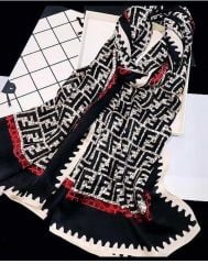 F DESEN  VUAL İPEK ŞAL SİYAH