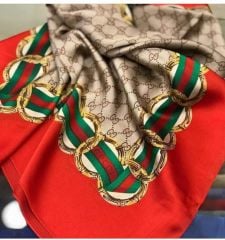 GUCCİ VUAL İPEK ŞAL  KIRMIZI