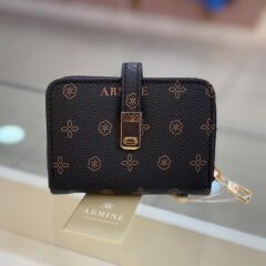 ARMİNE BAYAN ÇANTA C12 SİYAH BASKILI