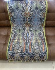 VUAL İPEK ŞAL ETRO DESEN YEŞİL