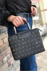 ARMİNE BAYAN ÇANTA 223 SİYAH BASKILI