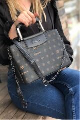 ARMİNE BAYAN ÇANTA 223 SİYAH BASKILI