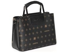 ARMİNE BAYAN ÇANTA 223 SİYAH BASKILI