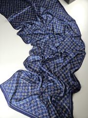 GUCCİ VUAL İPEK ŞAL G DESEN LACİVERT GOLD