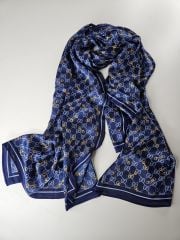 GUCCİ VUAL İPEK ŞAL G DESEN LACİVERT GOLD