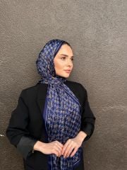 GUCCİ VUAL İPEK ŞAL G DESEN LACİVERT GOLD