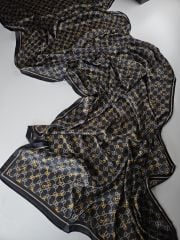 GUCCİ VUAL İPEK ŞAL G DESEN SİYAH GOLD