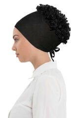 ASLI PENYE DİKİŞŞİZ SLİKONLU  FIRFIRLI BONE SİYAH