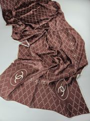 CHANEL  KÜÇÜK C DESEN VUAL İPEK ŞAL  KAHVERENGİ