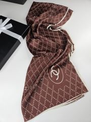 CHANEL  KÜÇÜK C DESEN VUAL İPEK ŞAL  KAHVERENGİ