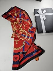 HERMES VUAL İPEK ŞAL SİYAH KIRMIZI