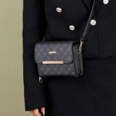 ARMİNE BAYAN ÇANTA 381 SİYAH  NOKTALI