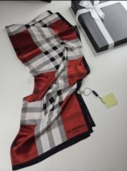 BURBERRY  VUAL İPEK ŞAL SİYAH KIRMIZI