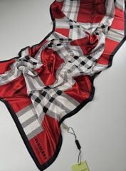 BURBERRY  VUAL İPEK ŞAL SİYAH KIRMIZI