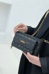 ARMİNE BAYAN ÇANTA 268 SİYAH  BASKILI