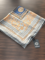 VERSACE VUAL İPEK ŞAL  GRİ LACİVERT
