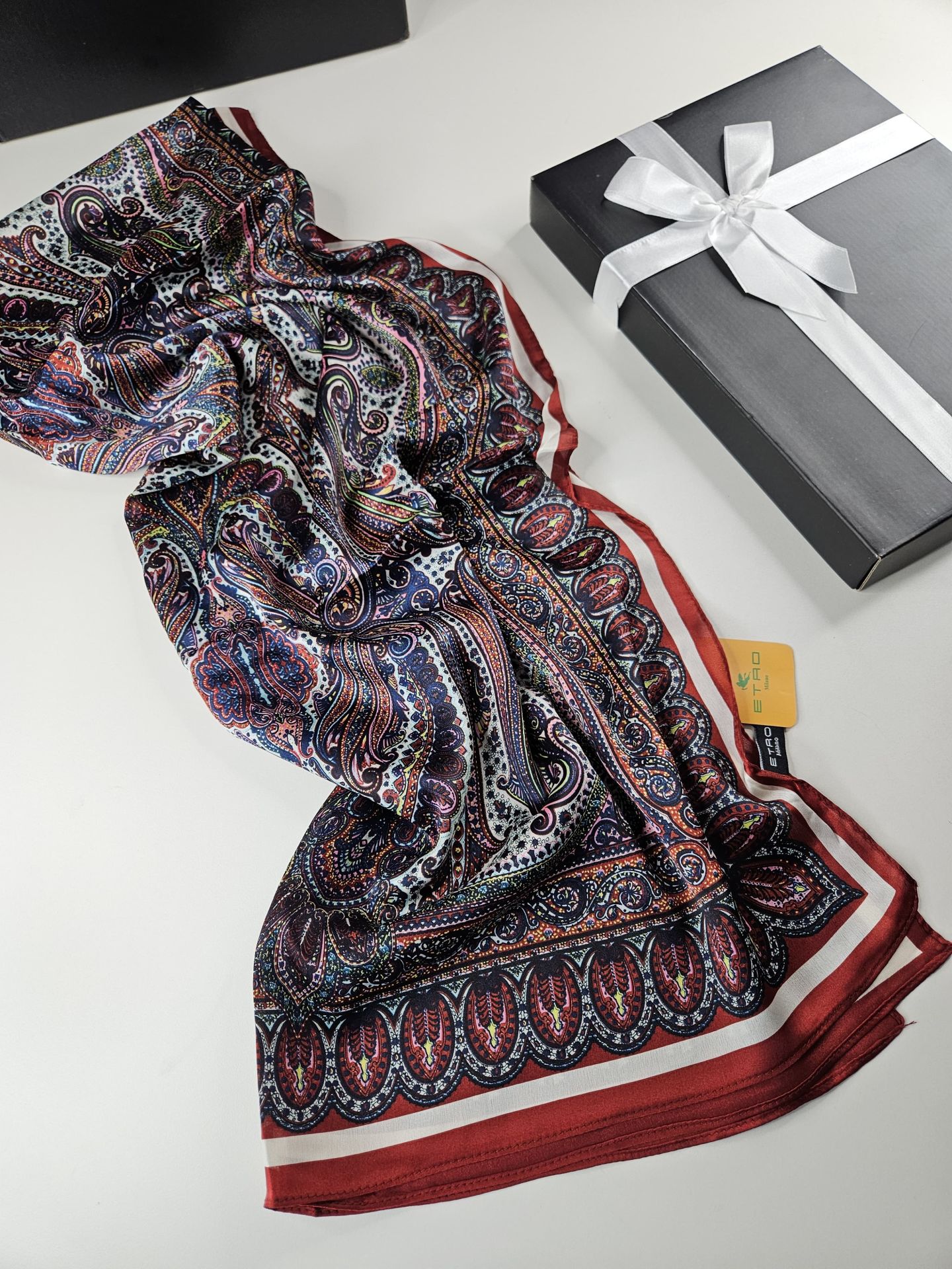 VUAL İPEK ŞAL  ŞAL DESEN KIRMIZI