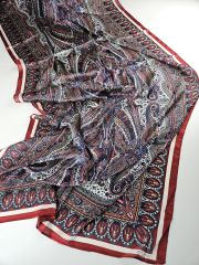 VUAL İPEK ŞAL  ŞAL DESEN KIRMIZI