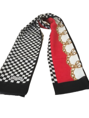 AKER SPORT PAMUKLU ŞAL SİYAH KIRMIZI 7925-913