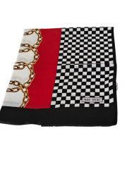 AKER SPORT PAMUKLU ŞAL SİYAH KIRMIZI 7925-913