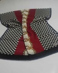 AKER SPORT PAMUKLU ŞAL SİYAH KIRMIZI 7925-912