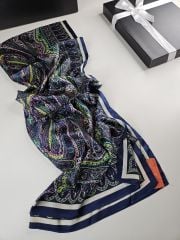 VUAL İPEK ŞAL  ŞAL DESEN LACİVERT