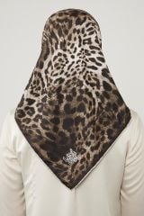 LEVİDOR TREND TİVİL EŞARP LEOPAR SİYAH BEJ