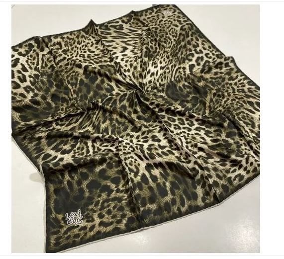 LEVİDOR TREND TİVİL EŞARP LEOPAR SİYAH YEŞİL