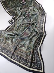 DİOREL ETRO VUAL İPEK ŞAL  ŞAL DESEN SİYAH