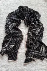 VUAL İPEK ŞAL LV MODEL SİYAH BEJ