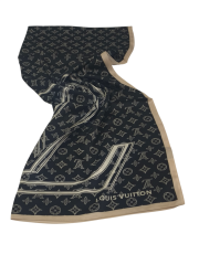 VUAL İPEK ŞAL LV MODEL SİYAH BEJ