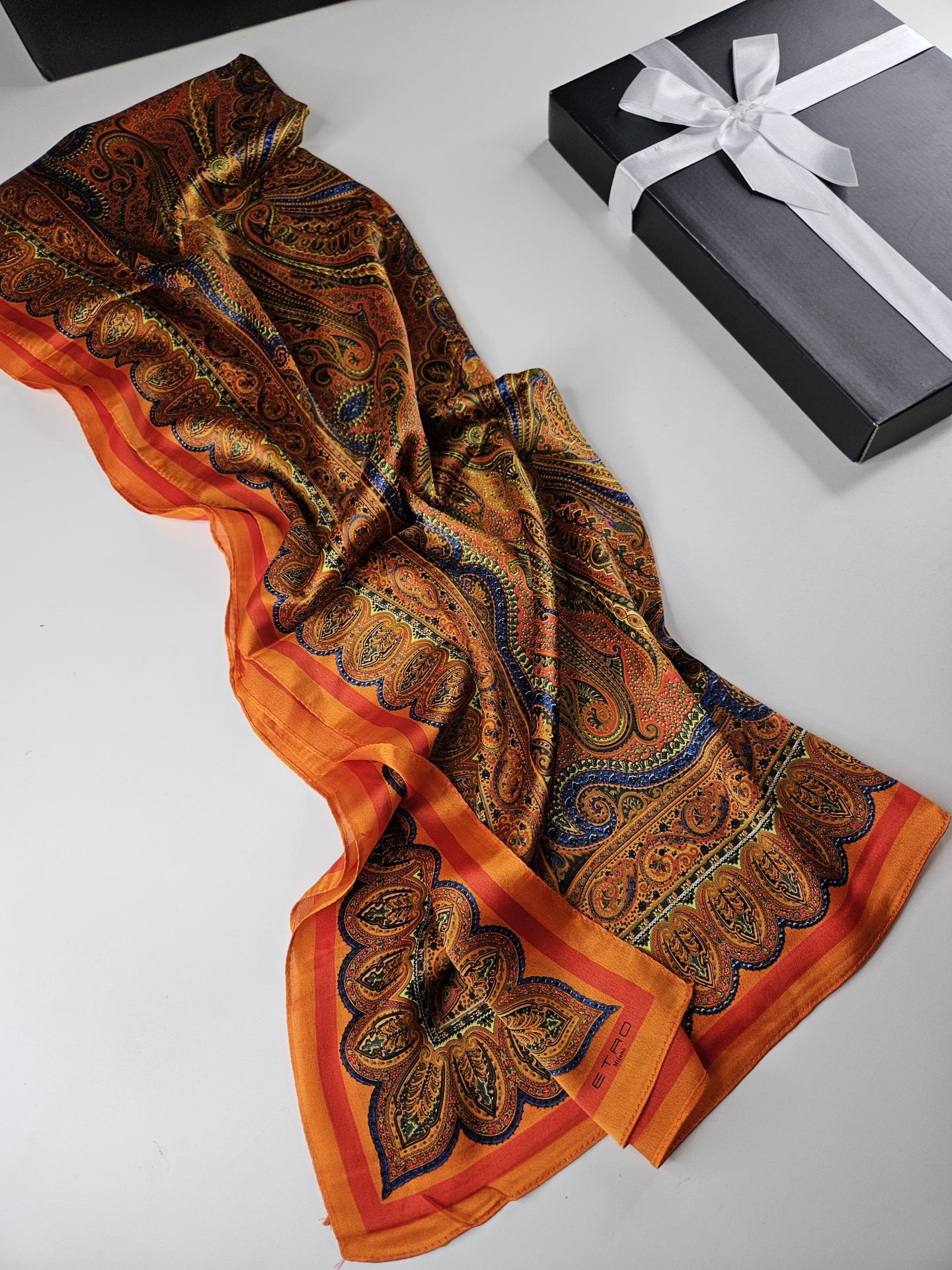 VUAL İPEK ŞAL  ŞAL DESEN TURUNCU