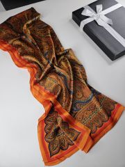 VUAL İPEK ŞAL  ŞAL DESEN TURUNCU