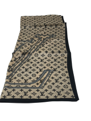 VUAL İPEK ŞAL LV MODEL  BEJ SİYAH GRİ