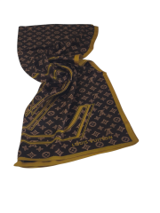 VUAL İPEK ŞAL LV MODEL  HARDAL KAHVE