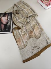 VUAL İPEK ŞAL HİNT  DESENLİ  GOLD SARI