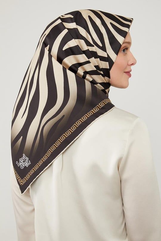 LEVİDOR TREND TİVİL EŞARP ZEBRA SİYAH GOLD