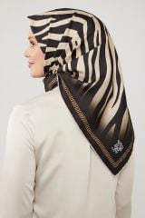 LEVİDOR TREND TİVİL EŞARP ZEBRA SİYAH GOLD