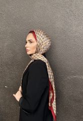 VUAL İPEK ŞAL G DESEN KIRMIZI