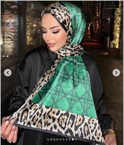 DİOR VUAL İPEK ŞAL SİYAH YEŞİL
