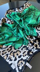 VUAL İPEK ŞAL SİYAH YEŞİL